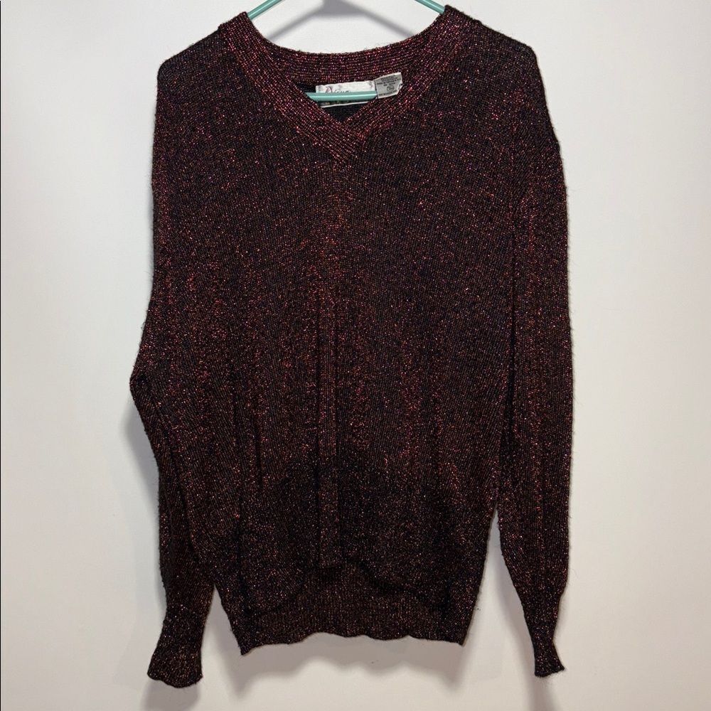 Vintage Sparkly V-Neck Sweater